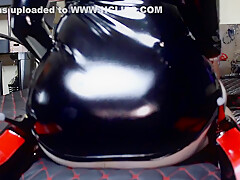 Big Ass Femdom Fetish Mistress Dominatrix Eva Facesitting Goddess White Latex Leggins Bdsm Slave Mask