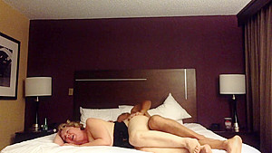 Big ass slut wife from behind in front of hotel windows for all to see
