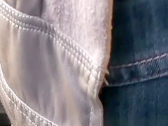 Big ass woman peeing public toilet