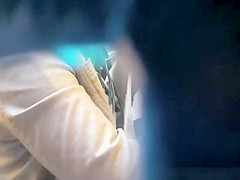 Big ass woman peeing public toilet