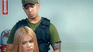 Big booty blonde babe banged hard by guard