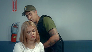 Big booty blonde babe banged hard by guard