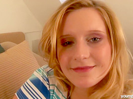 Big breasted young Violet fuck a big dildo