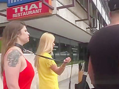 Big tits brunette fucked in public caffe