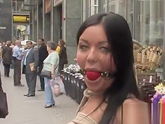 Big tits slave slut in public fucking