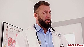 Big tits wife teasing and fucking doctor in front of husband