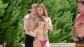 Billie Star DP'd Poolside by 2 Stud Businessmen GP2197 - PornWorld