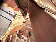 Bimbo in fitting room gets on the upskirt hot movie