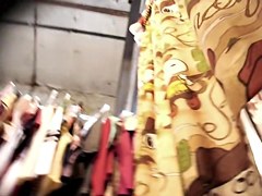 Bimbo in fitting room gets on the upskirt hot movie