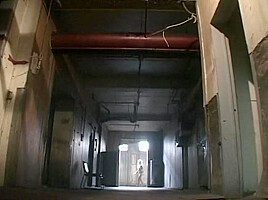 Bind Pretty Cute Brunette In Red Stockings Gets Her Holes Screwed In The Warehouse By Two Men