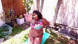 Black Big Boobs Sunbather Gets A Big White Cock Surprise
