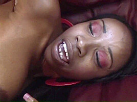 Black Nasty Babe Gives A Nice Blowjob And A Ride To A Big Black Cock