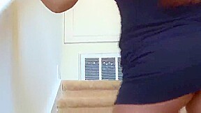 Black dress, white panty
