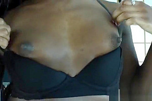 Black petite shemale tranny masturbates