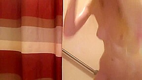 Blode fucks a dildo in the shower