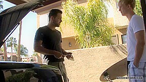 Blond Jordan Proves His Manliness - Jordan Ashton & Preston Steel