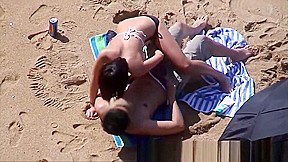 Blonde Chick Fingering On The Beach