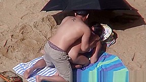 Blonde Chick Fingering On The Beach