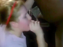 Blonde Slut Sucks Off Two Black Dicks