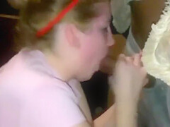 Blonde Slut Sucks Off Two Black Dicks