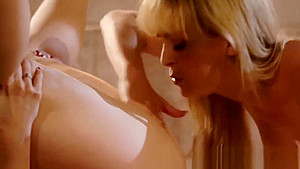 Blonde milf licks pussy