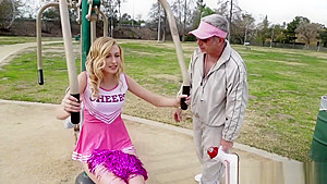Blonde teen 18+ fucks stepdad