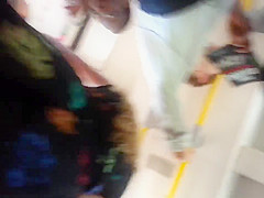 Blonde wearing thong upskirt on District line