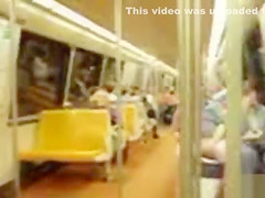 Blowjob on the train from his slutty girlfriend