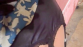 Blue satin nylon strockings