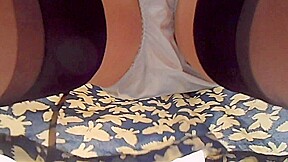 Blue satin nylon strockings