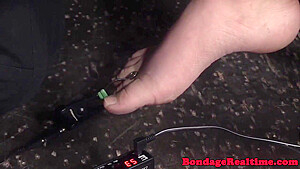 Bonded Sub Slave Gets Caned And Electro Play