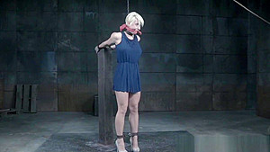 Bound bdsm sub chained and toyed by maledom