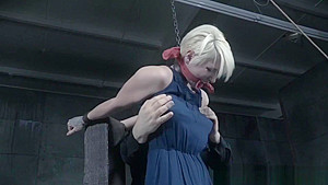 Bound bdsm sub chained and toyed by maledom