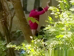 Boy with girl fucking in the park