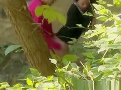 Boy with girl fucking in the park