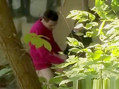 Boy with girl fucking in the park