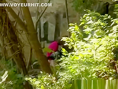 Boy with girl fucking in the park