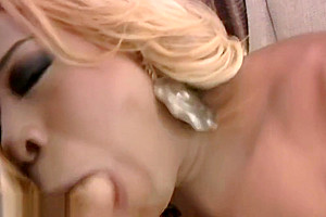Brown skin T-girl shows off huge shecock and gives blowjob
