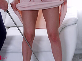 Brown-haired young girl earns a hot facial after getting ass-fucked by her BF