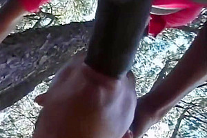 Brown-skinned Tranny Gets Bent Over And Banged Hard Doggy