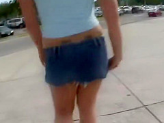 Brunette Girl Shows Her Big Booty And Other Lady Parts In Public