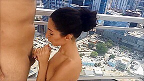 Brunette Miami Rooftop Fuck
