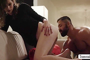 Brunette Shemale Gets Her Ass Licked And Banged By New Stepdad With Nicole Knight