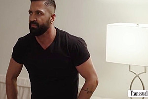Brunette Shemale Gets Her Ass Licked And Banged By New Stepdad With Nicole Knight