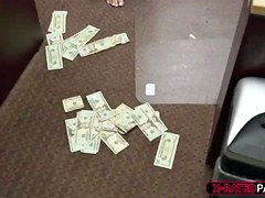 Brunette and busty Latina police woman gets pawned at the shop