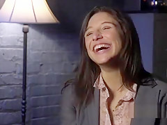 Brunette in bondage anal and deep throat fucked