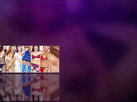 Brunette ladyboy Tanya strips her blue bikini and teases with her big ass
