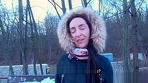 Brunette with nice natural tits