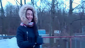 Brunette with nice natural tits