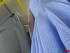 Bubble ass hottie wears thong in upskirt video